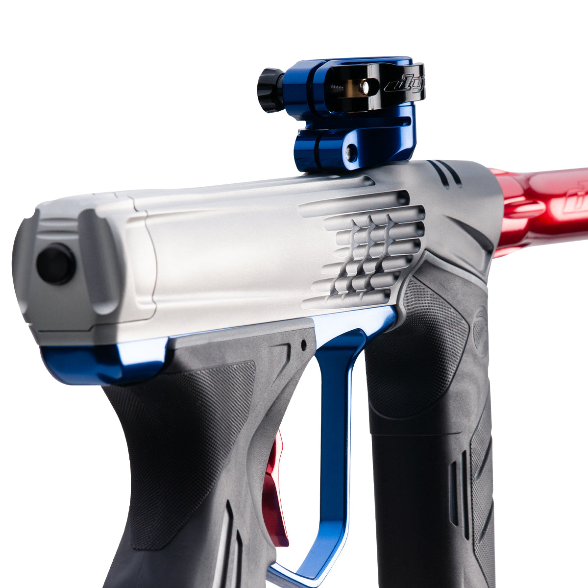 DYE DSR+ ICON Paintball Marker - Patriotic Grey Silver